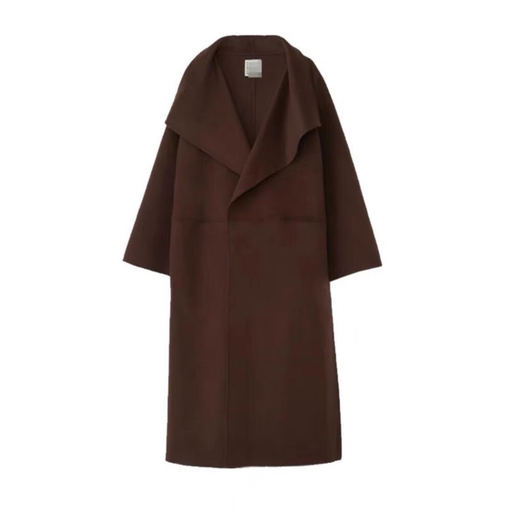 Toteme Signature Oversized Dropped Shoulder Open Front Wool Cashmere Coat $1150